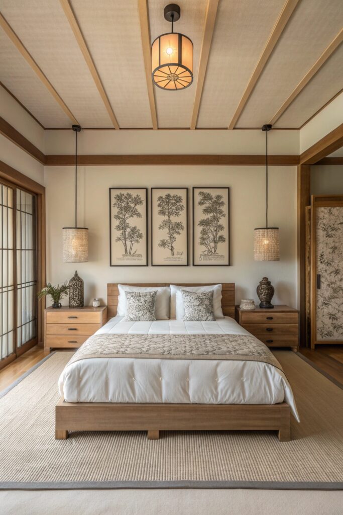 japandi bedroom design mood board