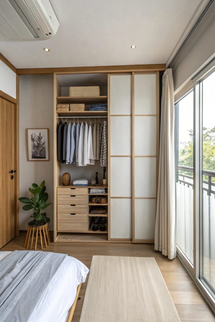 japandi wardrobe design bedroom
