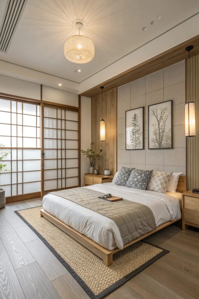 bedroom japandi