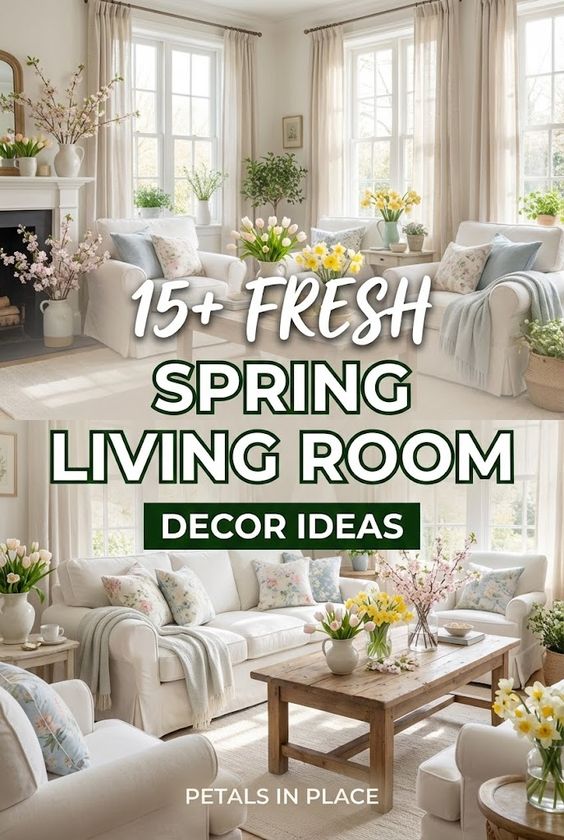 15 Fresh Spring Living Room Ideas to Brighten Your Home