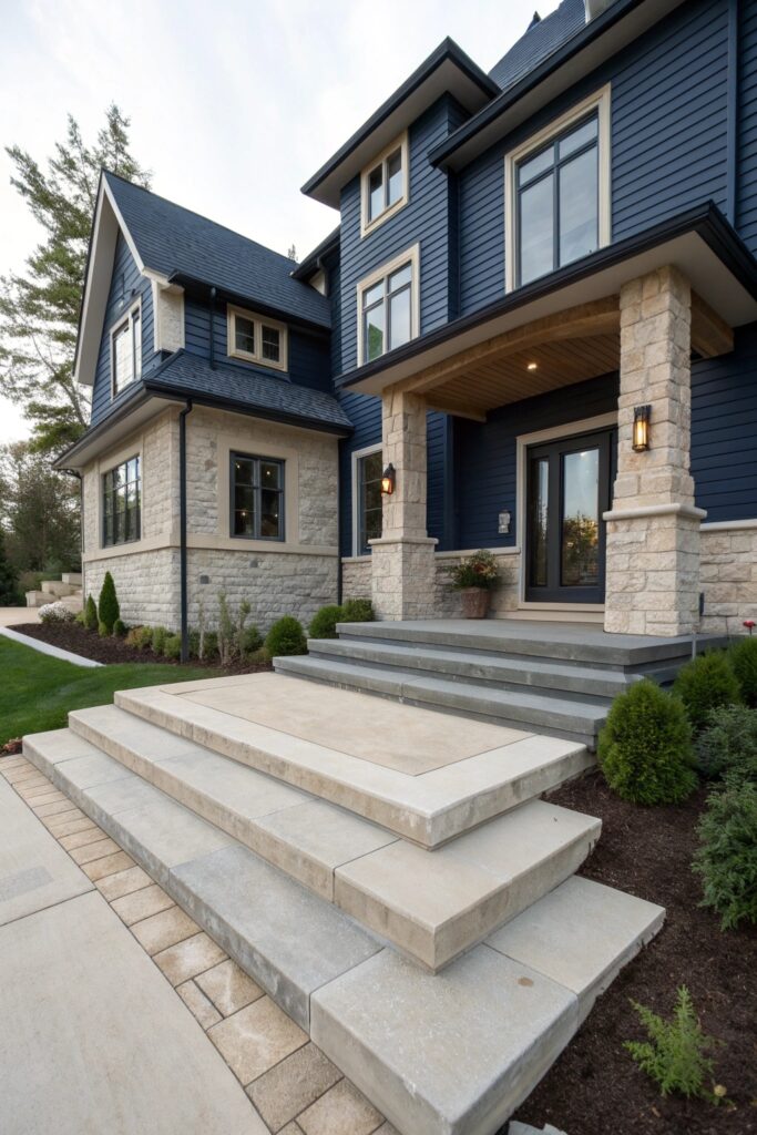 10 Dark Blue House Exterior Ideas That Stand Out