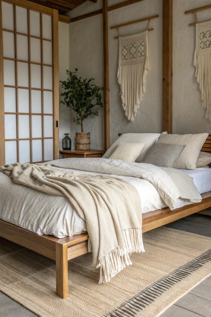 10 Japandi Bedroom Design Ideas Using Wood And Neutrals