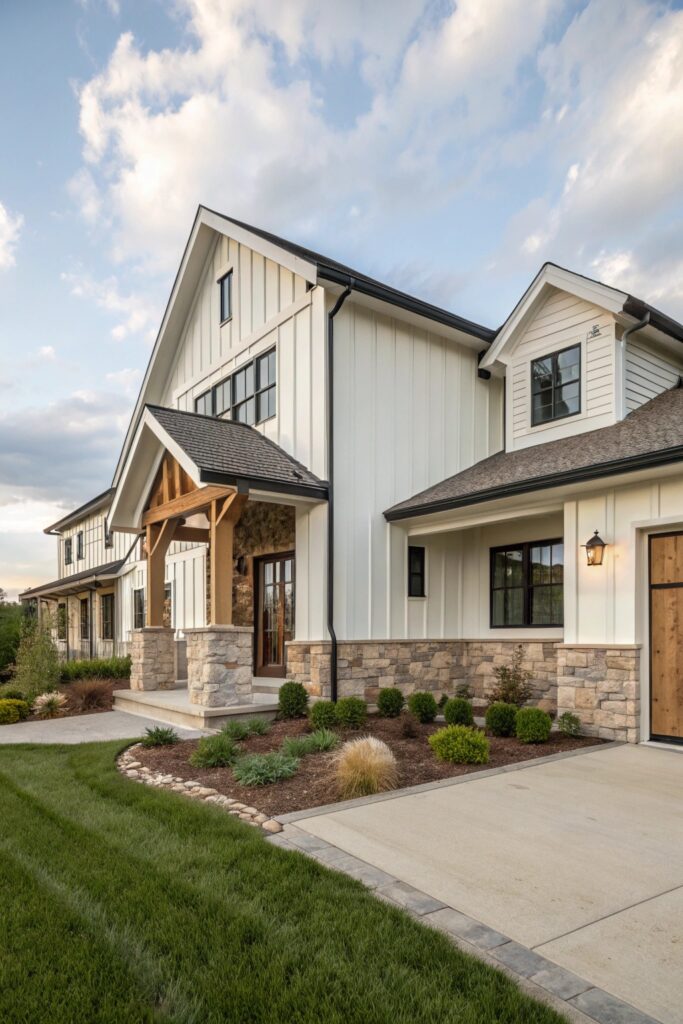 13 Fresh Modern Farmhouse Exteriors With Curb Appeal