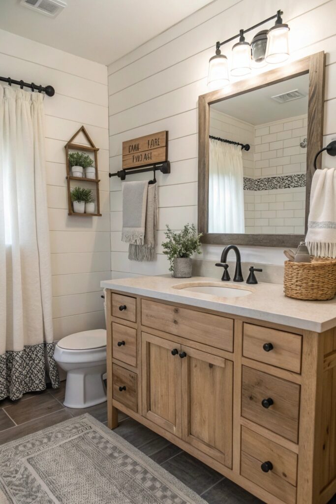 14 Farmhouse Bathroom Decor Ideas With Rustic Charm