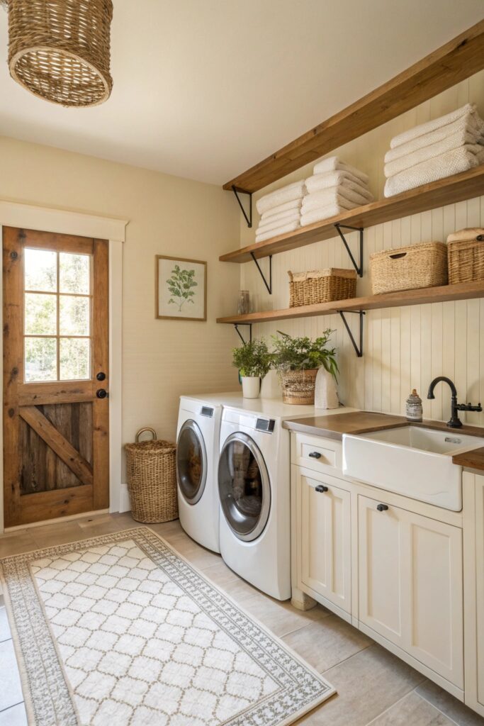 12 Farmhouse Laundry Room Ideas That Feel Cozy